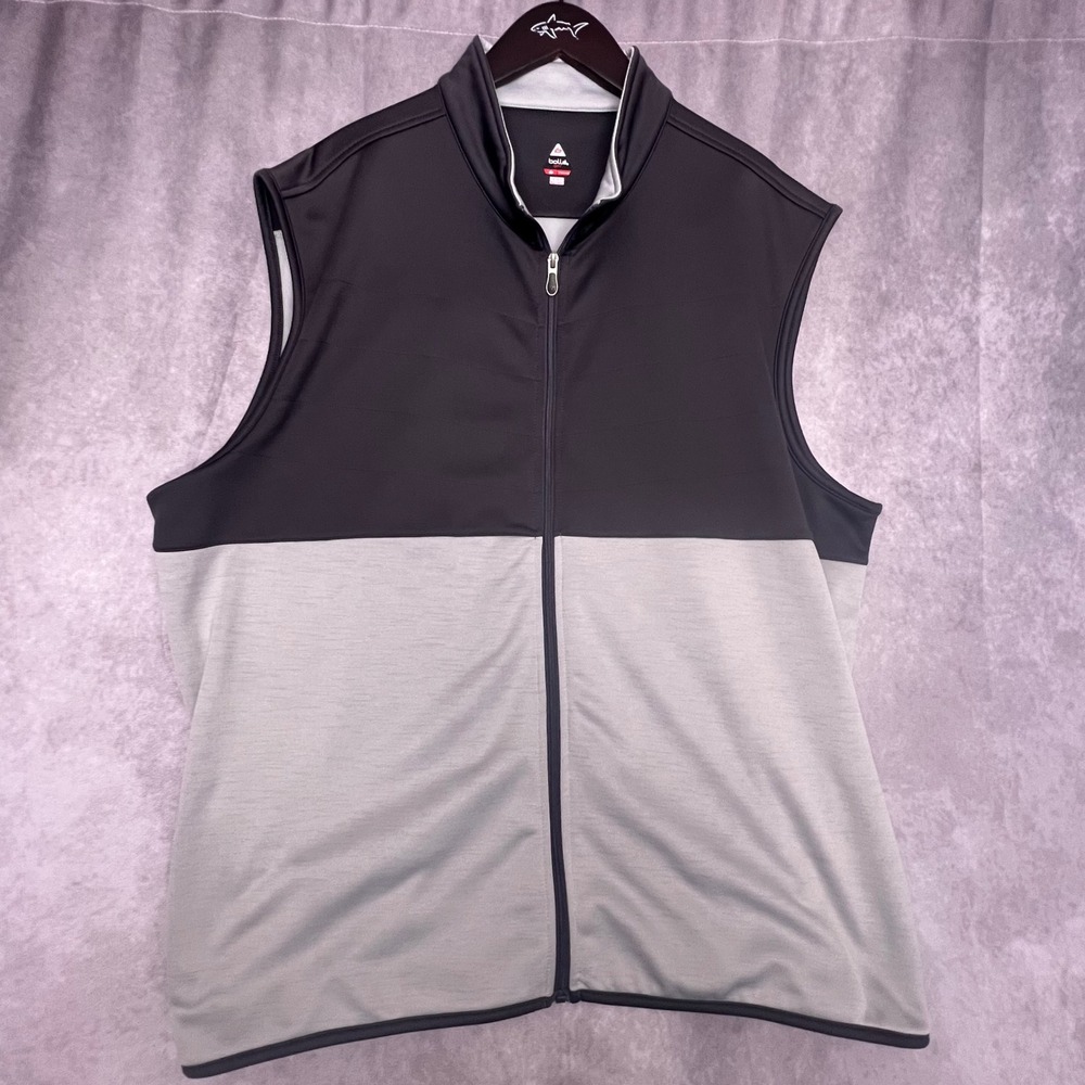 Bolle Golf Vest Men XXL Black Gray Excellent Thermal Full Zip Colorblock Mock